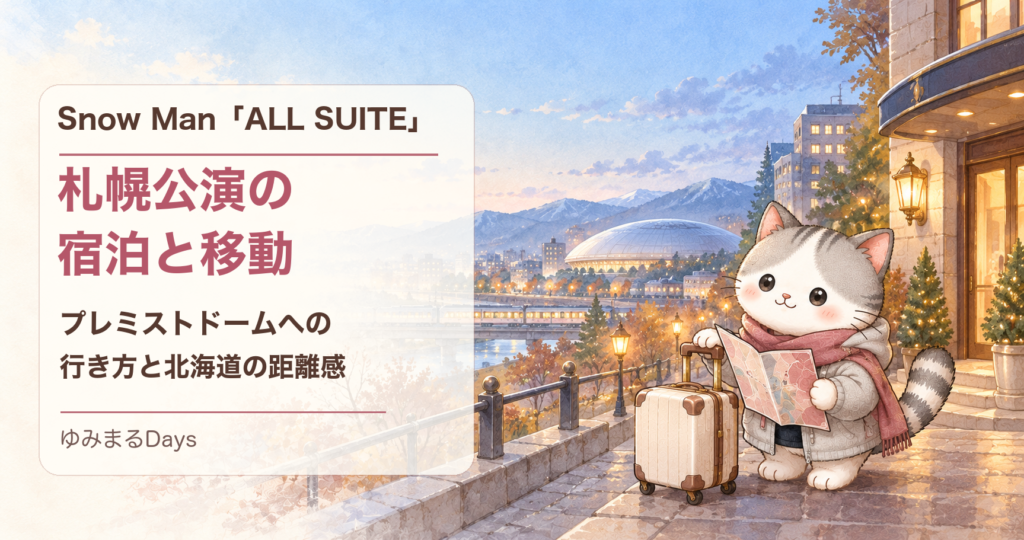Snow Man「ALL SUITE」札幌公演の宿泊と移動｜プレミストドームへの行き方と北海道の距離感｜ゆみまるDays